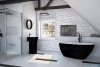 Besco Goya XS B&W 142x62cm wanna wolnostojąca biało-czarna MATOWA+ odpływ klik-klak chrom #WMMC-140G